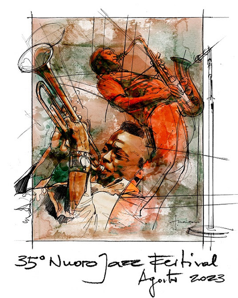 La locandina di Nuoro Jazz disegnata da Flavio Manzoni